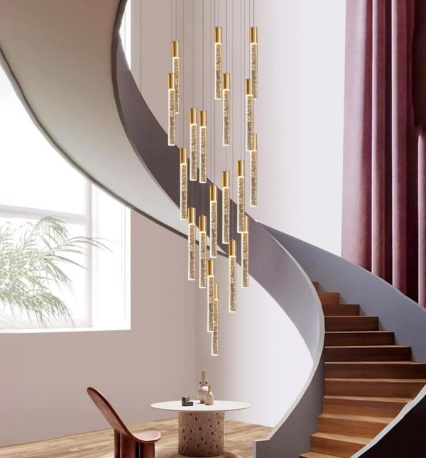 H118 18-Light Modern LED Dimmable Crystal Chandelier Pendant Fixture Flush Mounted Ceiling Light Raindrop Bubble for Living Room Foyer With Remote - Image 7